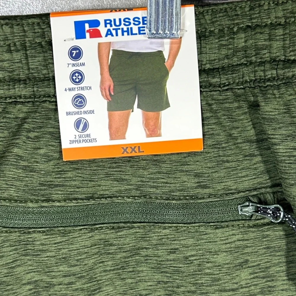 Russell Athletic‎ Men's Heather Green Athletic Shorts Training Gym Size 2XL New